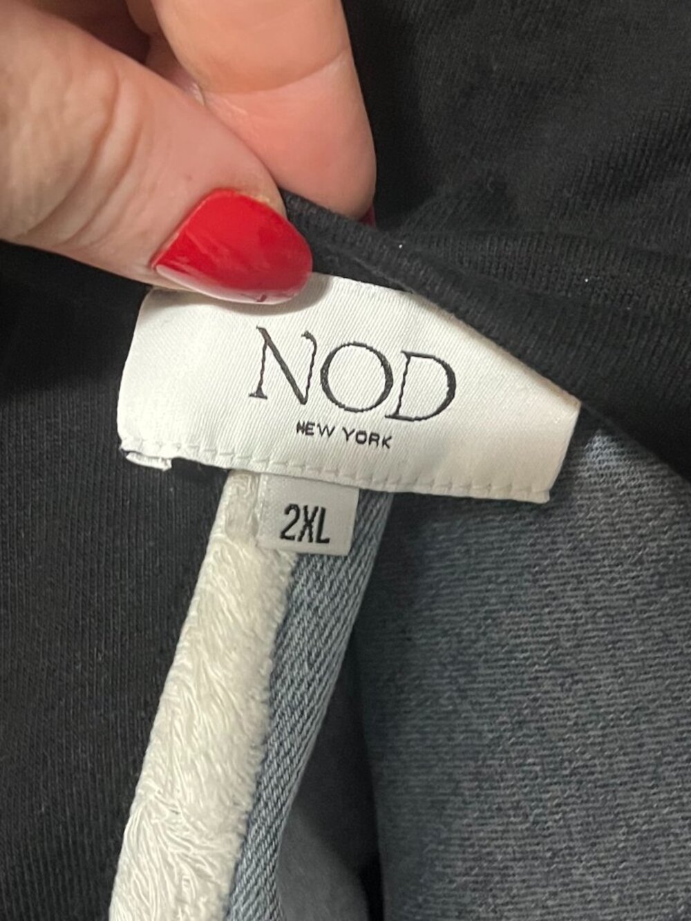 NOD New York Sweatshirt Top Plus Size 2XL Black Chambray Fringe - Picture 4 of 4